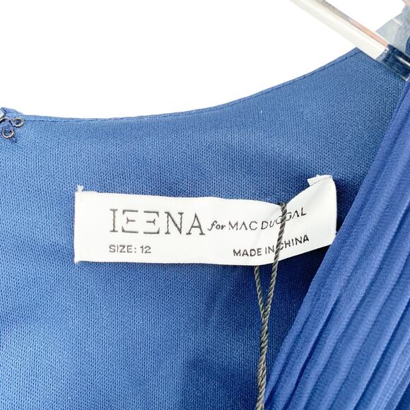 MAC DUGGAL Dress Size 12 Evening Gown Mini Navy Blue NEW Pleated V Neck - Picture 4 of 10